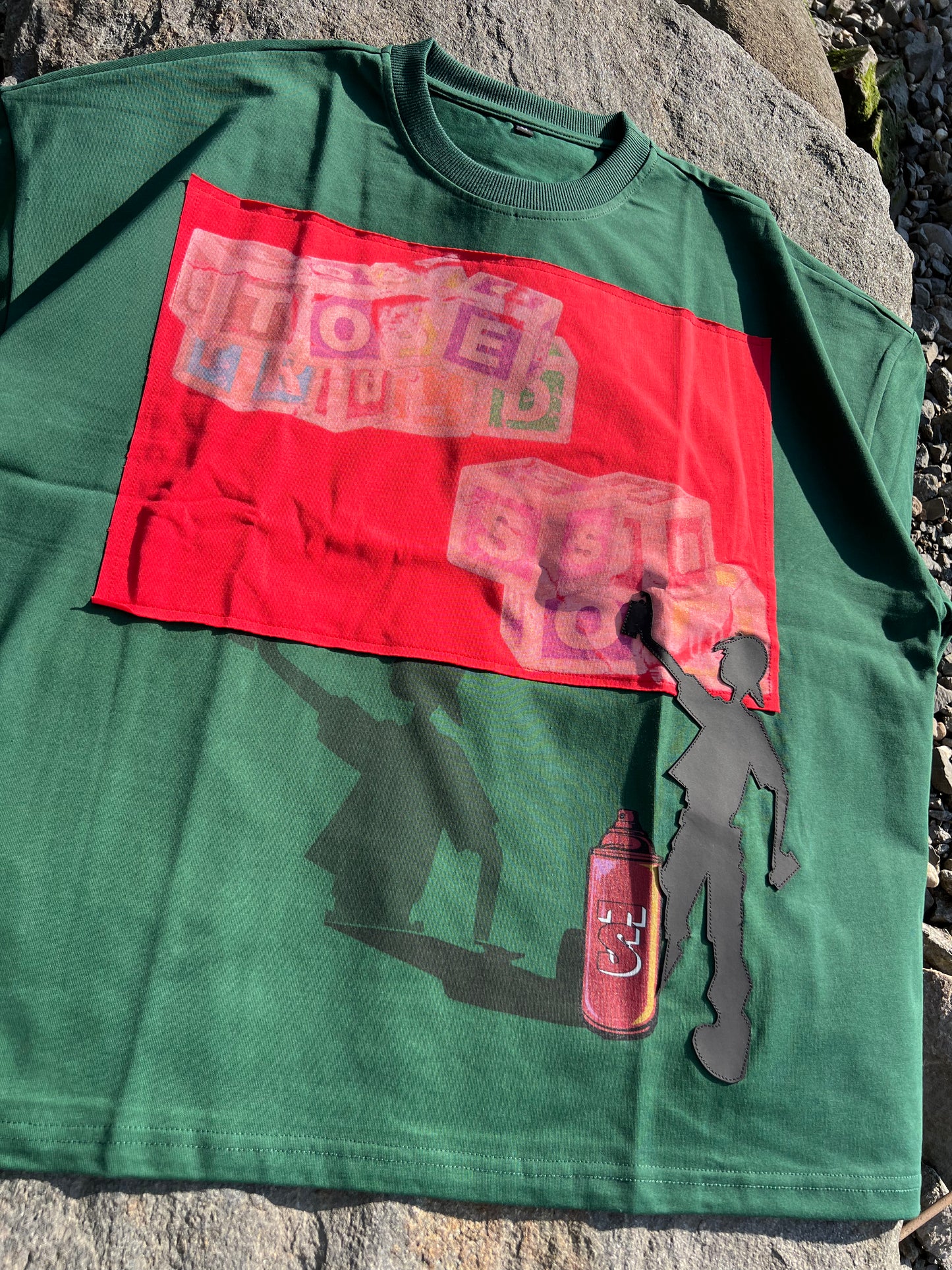 Hunter green Graffiti Tee