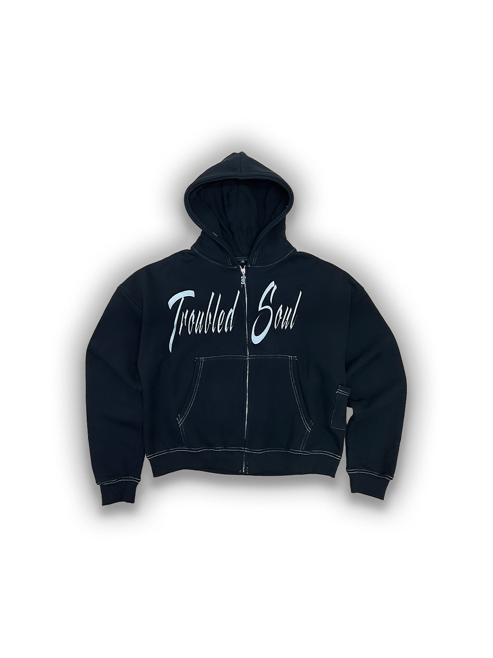 BLACK TROUBLED SOUL HOODIE