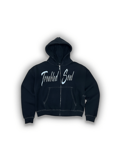 BLACK TROUBLED SOUL HOODIE